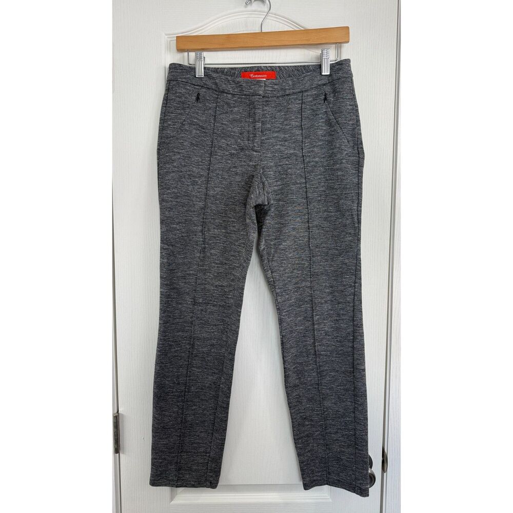 Anthropologie Cartonnier Women's Front Seam Ponte Knit Pants Black Gray Size 6